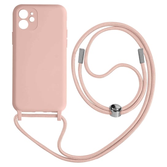 Etui na iPhone 11 ze smyczą 80 cm – różowe Avizar