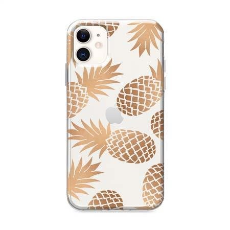 Etui na iPhone 12 Mini - Złote ananasy. EtuiStudio