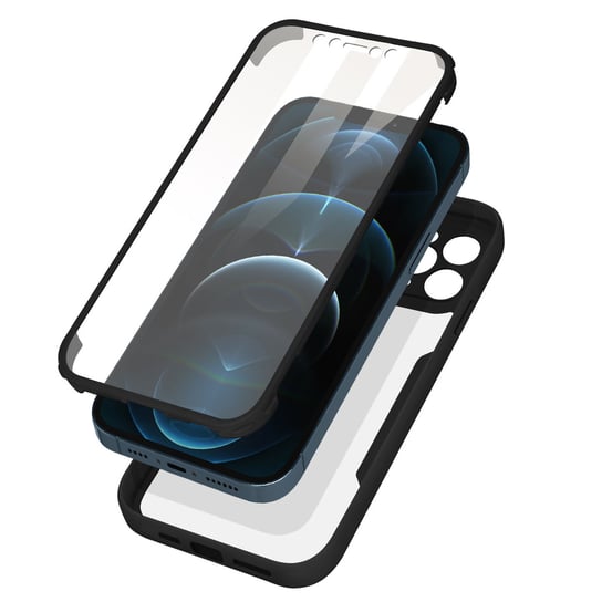 Etui na iPhone 12 Pro Plexiglas Tył i polimerowy przód Wzmocnione rogi czarne Avizar