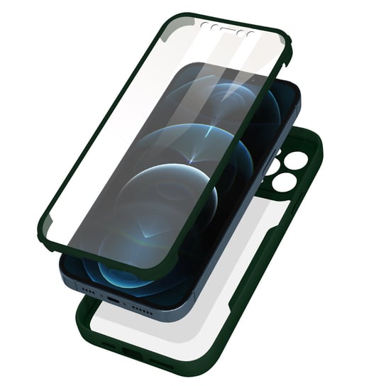 Etui Na Iphone 12 Pro Plexiglas Tył I Polimerowy Przód Wzmocnione Rogi Zielone Avizar