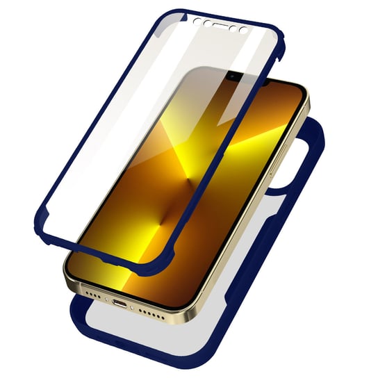 Etui Na Iphone 13 Pro Plexiglas Tył I Polimerowy Przód Wzmocnione Rogi Niebieskie Avizar