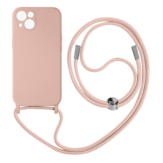Etui na iPhone 13 ze smyczą 80 cm – różowe Avizar