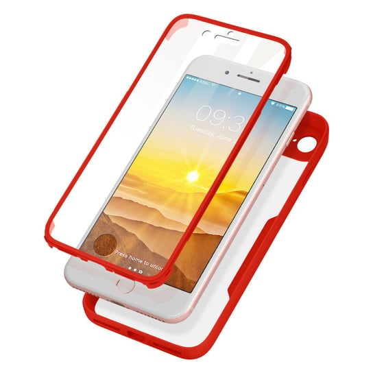 Etui na iPhone 7 / 8 / SE 2020 Plexiglas Back i Polymer Front czerwone Avizar