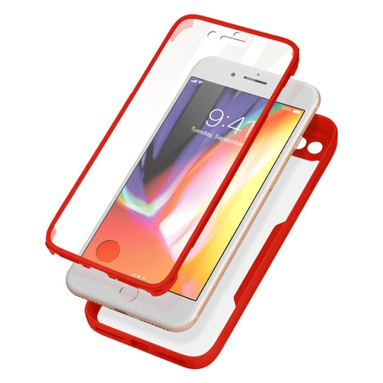 Etui na iPhone 7 Plus / 8 Plus Plexiglas Back i Polymer Front czerwone Avizar