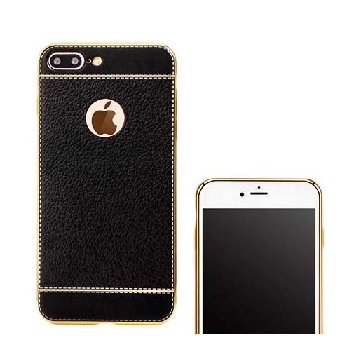 Etui na iPhone 7 Plus silikonowe platynowane Slim skóra, czarne EtuiStudio