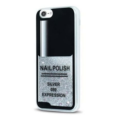 Etui na iPhone 7 z ruchomym płynem w środku Nails, srebrny EtuiStudio