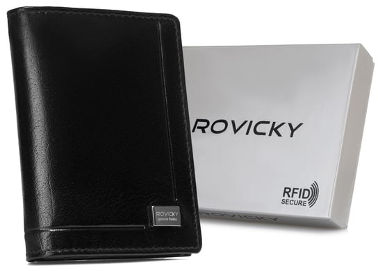 Etui Na Karty I Dokumenty Ze Skóry Naturalnej Unisex Rfid Protect Rovicky Czarny Rovicky