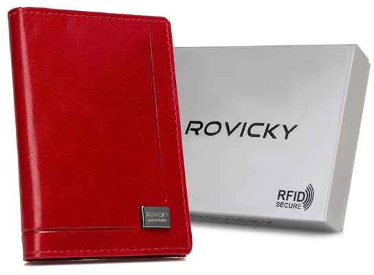 Etui Na Karty I Dokumenty Ze Skóry Naturalnej Unisex Rfid Protect Rovicky Czerwony Rovicky