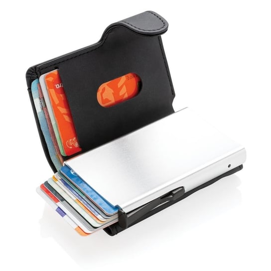 Etui na karty kredytowe, portfel, ochrona RFID KEMER Czarne KEMER