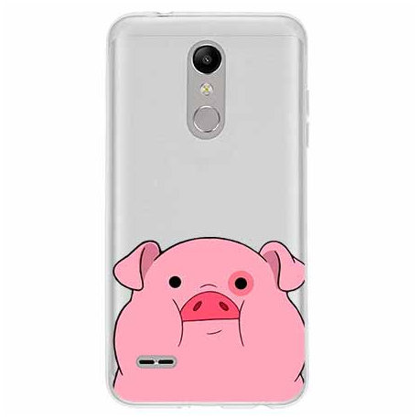 Etui na LG K10 2018, Słodka różowa świnka EtuiStudio