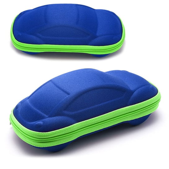 Etui na okulary dla dzieci AUTKO na zamek ET-134B niebieski/neonowy Inna marka