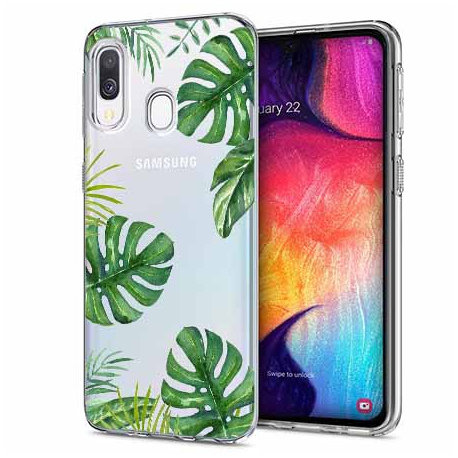 Etui na Samsung Galaxy A40, Zielone liście palmowca EtuiStudio
