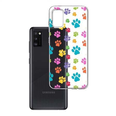 Etui na Samsung Galaxy A41 - Kolorowe psie łapki. EtuiStudio