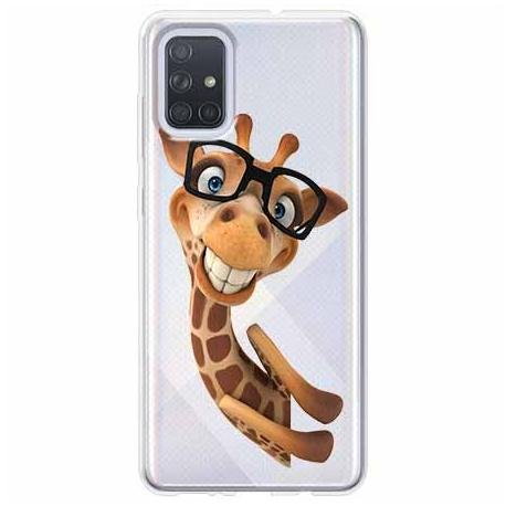 Etui na Samsung Galaxy A51, Żyrafa w okularach EtuiStudio