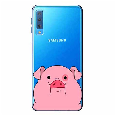 Etui na Samsung Galaxy A7 2018, Słodka różowa świnka EtuiStudio