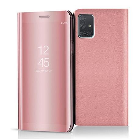 Etui na Samsung Galaxy A71, Flip Clear View z klapką, różowy EtuiStudio