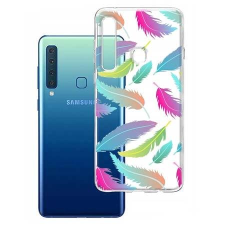 Etui na Samsung Galaxy A9 2018 - Tęczowe piórka. EtuiStudio