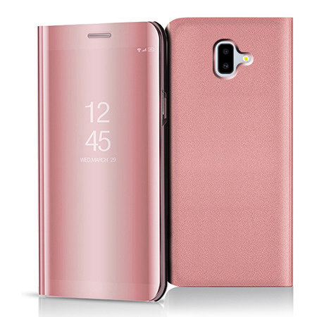 Etui na Samsung Galaxy J4 Plus - Flip Clear View z klapką - Różowy. EtuiStudio