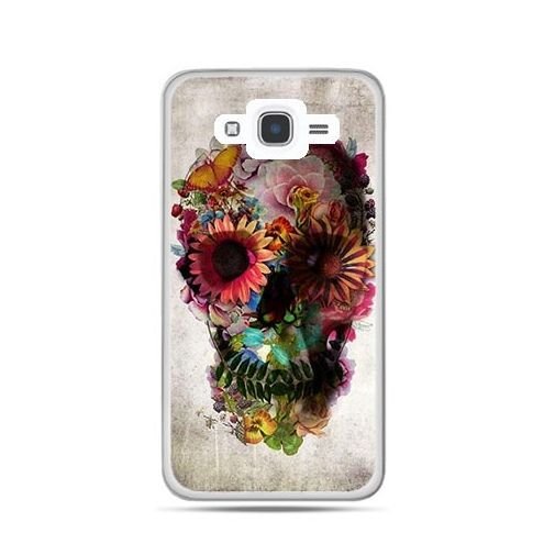 Etui na Samsung Galaxy J7 2016, czaszka z kwiatami EtuiStudio