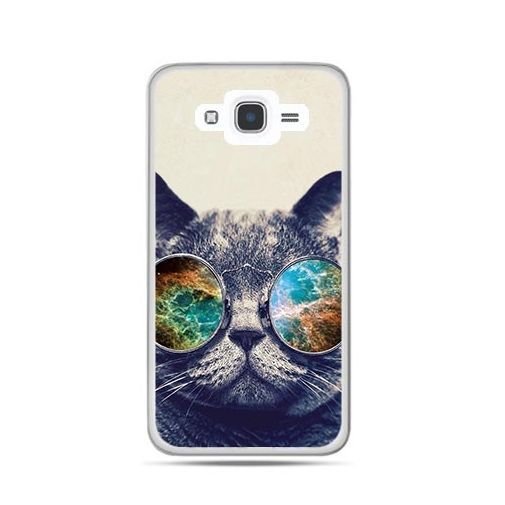 Etui na Samsung Galaxy J7 2016, kot w tęczowych okularach EtuiStudio