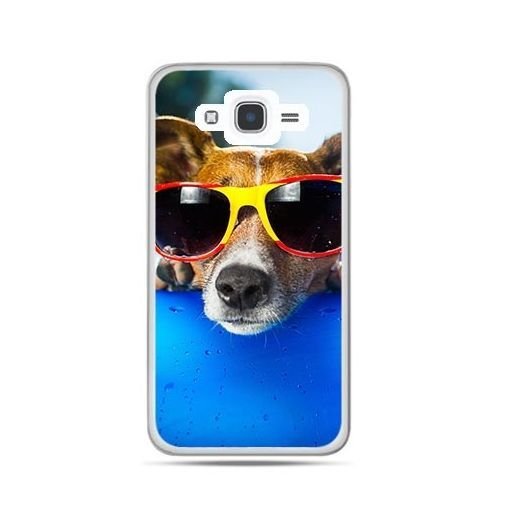 Etui na Samsung Galaxy J7 2016, pies w kolorowych okularach EtuiStudio