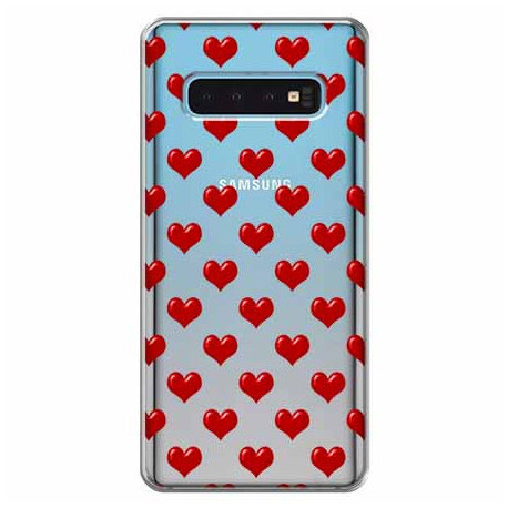 Etui na Samsung Galaxy S10, czerwone serduszka EtuiStudio