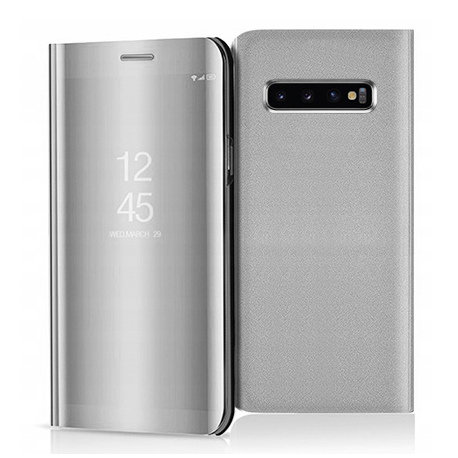 Etui na Samsung Galaxy S10, Flip Clear View z klapką, srebrny EtuiStudio