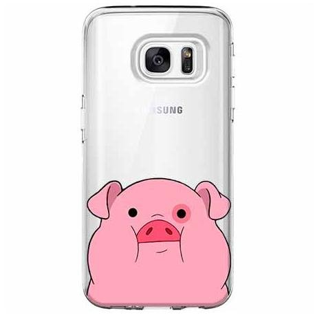 Etui na Samsung Galaxy S6, Edge, Słodka różowa świnka EtuiStudio