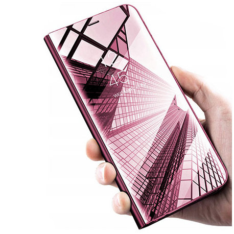 Etui na Samsung Galaxy S8 Plus, Clear View z klapką, różowy EtuiStudio