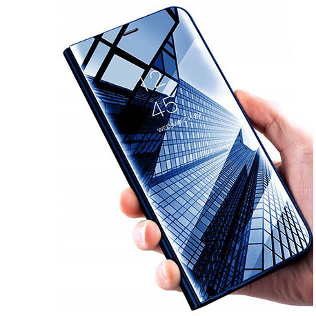 Etui na Samsung Galaxy S9 Plus, Flip Clear View z klapką, granatowy EtuiStudio