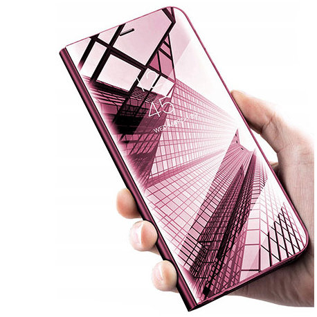Etui na Samsung Galaxy S9 Plus, Flip Clear View z klapką, różowy EtuiStudio