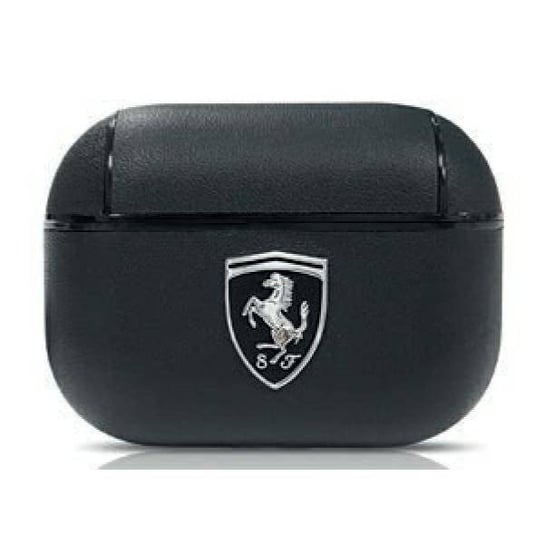 Etui na słuchawki Apple AirPods FERRARI FEOAPLEBK Pro cover, czarny/black Off Track Genuine Leather Ferrari