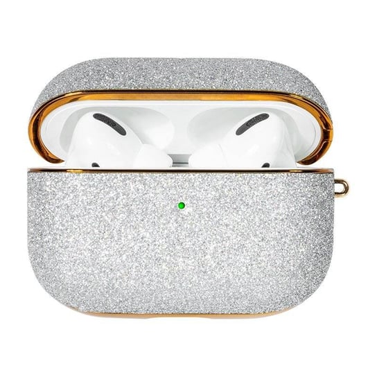 Etui na słuchawki Apple AirPods KINGXBAR Bling błyszczące brokatowe Pro, srebrny Kingxbar