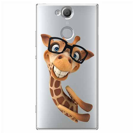 Etui na Sony Xperia XA2, Wesoła żyrafa w okularach EtuiStudio