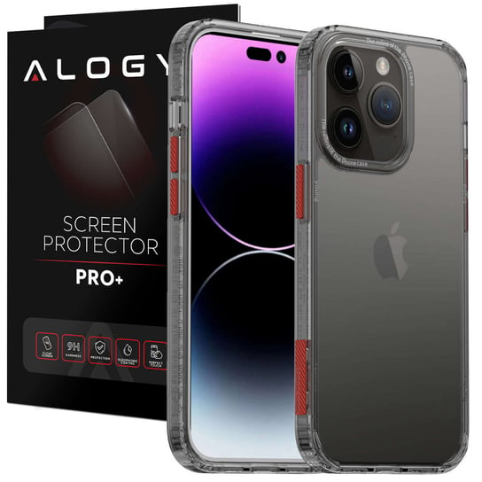 Etui na telefon Alogy Protective Case obudowa ochronna do Apple iPhone 14 Pro Czarno-przezroczyste + Szkło Alogy