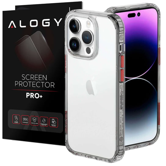 Etui na telefon Alogy Protective Case obudowa ochronna do Apple iPhone 14 Pro Max Czarno-przezroczyste + Szkło Alogy