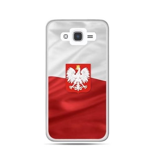 Etui na telefon Galaxy J7 , 2016 patriotyczne, flaga Polski z godłem EtuiStudio