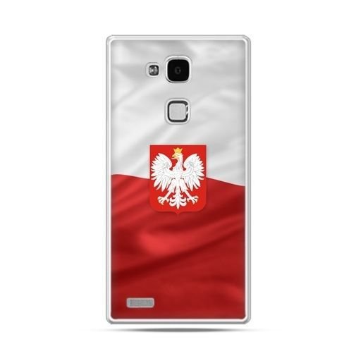 Etui na telefon Huawei Mate 7 patriotyczne, flaga Polski z godłem EtuiStudio