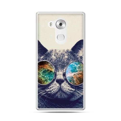 Etui na telefon Huawei Mate 8, kot w tęczowych okularach EtuiStudio