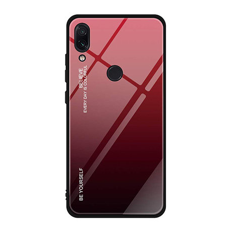 Etui na telefon Huawei P Smart 2019, Ombre Glass, czarny, czerwony EtuiStudio