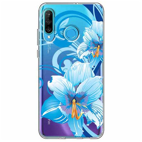 Etui na telefon Huawei P30 Lite, niebieski kwiat północy EtuiStudio