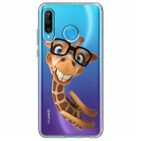 Etui na telefon Huawei P30 Lite, Wesoła żyrafa w okularach EtuiStudio