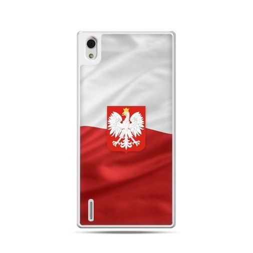 Etui na telefon Huawei P7 patriotyczne, flaga Polski z godłem EtuiStudio