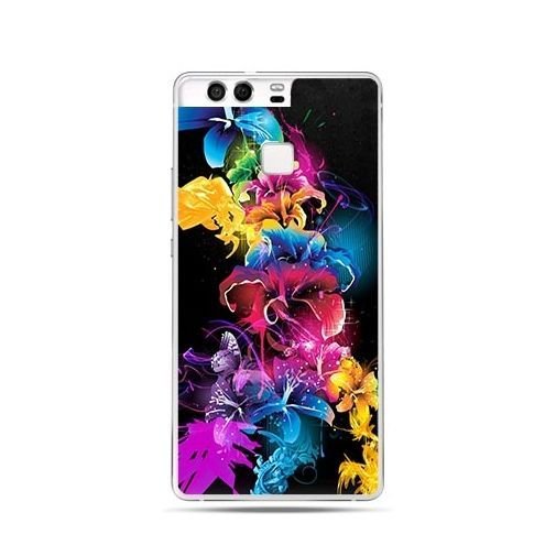 Etui na telefon Huawei P9, kolorowe kwiaty EtuiStudio
