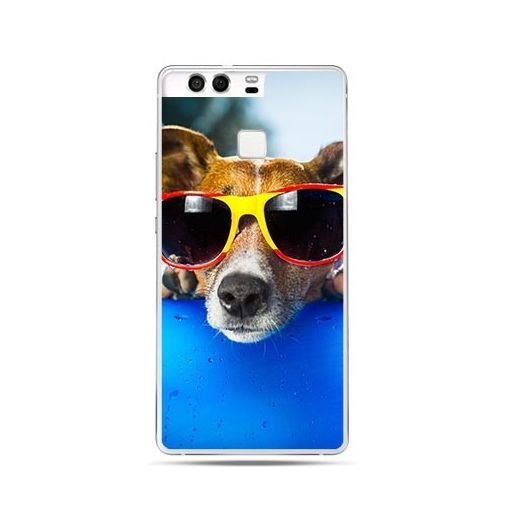 Etui na telefon Huawei P9, pies w kolorowych okularach EtuiStudio