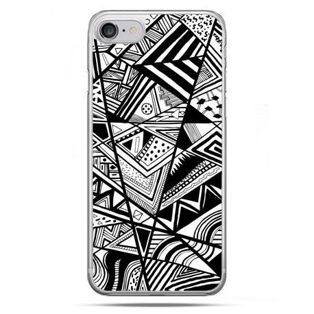 Etui na telefon, iPhone 8, czarny białe trójkąty EtuiStudio
