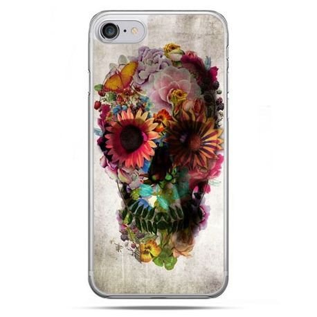 Etui na telefon, iPhone 8, czaszka z kwiatami EtuiStudio