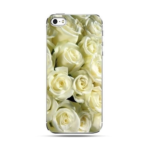 Etui na telefon, iPhone SE, biały róże EtuiStudio
