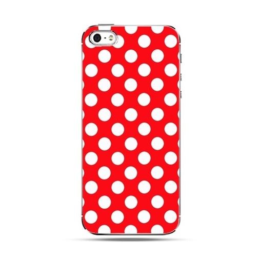 Etui na telefon, iPhone SE, czerwona polka dot EtuiStudio