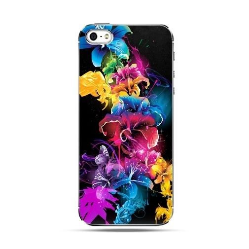 Etui na telefon, iPhone SE, kolorowe kwiaty EtuiStudio